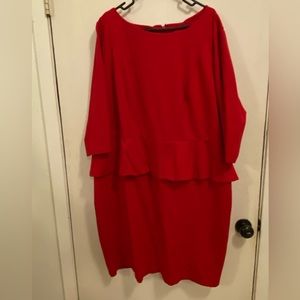 Talbots red peplum dress.